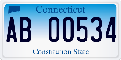 CT license plate AB00534