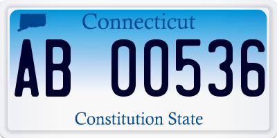 CT license plate AB00536