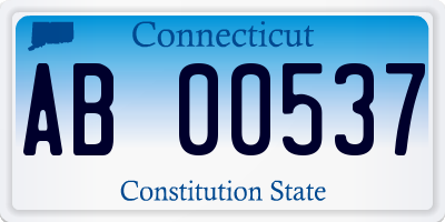 CT license plate AB00537