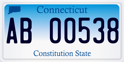 CT license plate AB00538