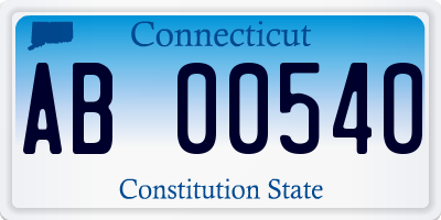 CT license plate AB00540