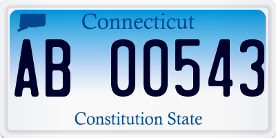 CT license plate AB00543