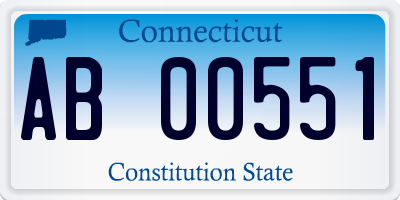 CT license plate AB00551