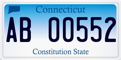 CT license plate AB00552