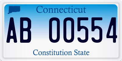 CT license plate AB00554