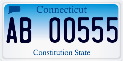 CT license plate AB00555