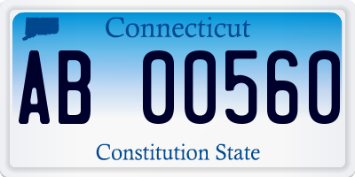 CT license plate AB00560