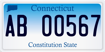 CT license plate AB00567