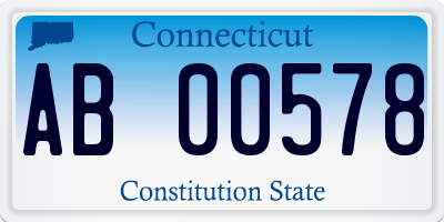 CT license plate AB00578