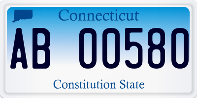 CT license plate AB00580