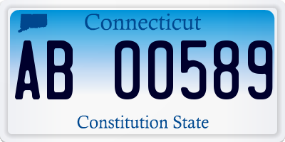 CT license plate AB00589