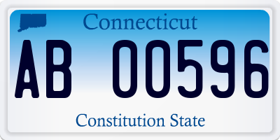 CT license plate AB00596