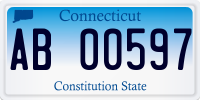 CT license plate AB00597