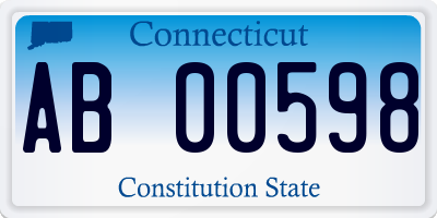 CT license plate AB00598