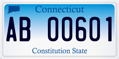 CT license plate AB00601