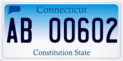 CT license plate AB00602