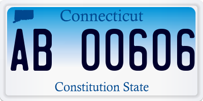 CT license plate AB00606