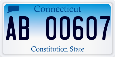 CT license plate AB00607