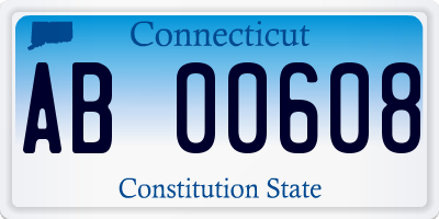 CT license plate AB00608