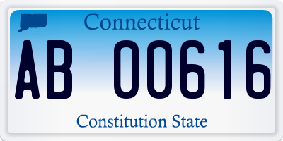 CT license plate AB00616