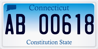 CT license plate AB00618