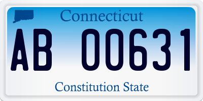 CT license plate AB00631