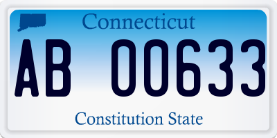 CT license plate AB00633