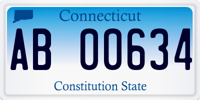 CT license plate AB00634