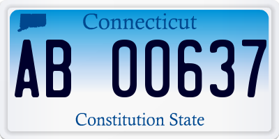 CT license plate AB00637