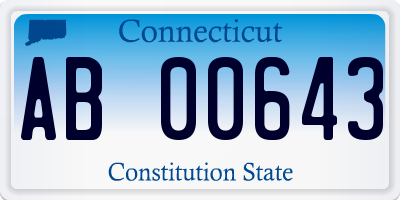 CT license plate AB00643