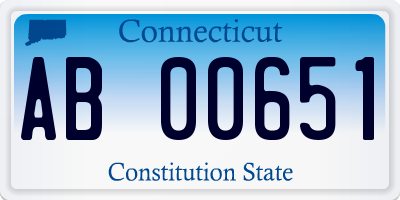 CT license plate AB00651