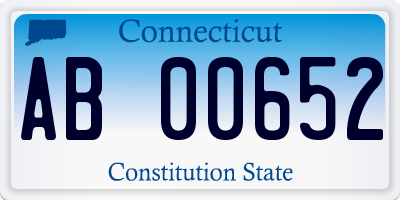 CT license plate AB00652