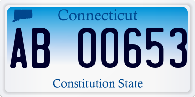 CT license plate AB00653