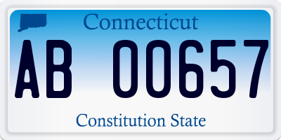 CT license plate AB00657