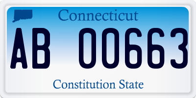 CT license plate AB00663