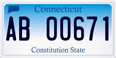 CT license plate AB00671