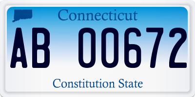 CT license plate AB00672