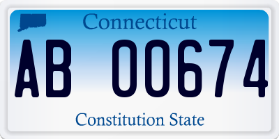 CT license plate AB00674