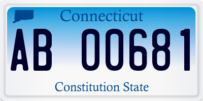 CT license plate AB00681