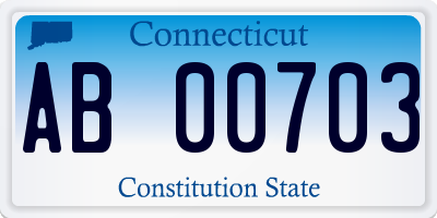 CT license plate AB00703