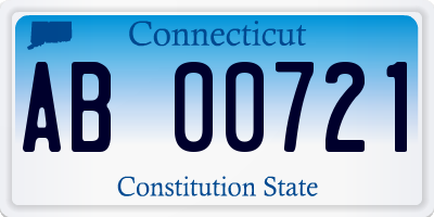 CT license plate AB00721