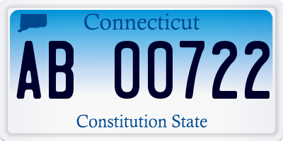 CT license plate AB00722