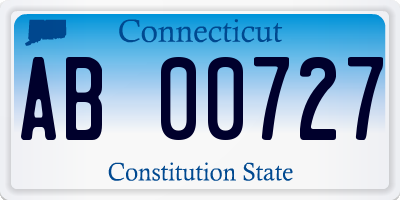 CT license plate AB00727