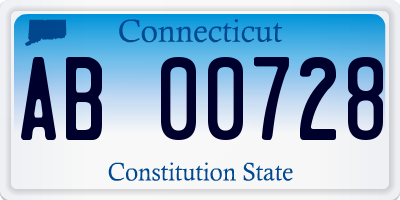 CT license plate AB00728