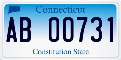 CT license plate AB00731