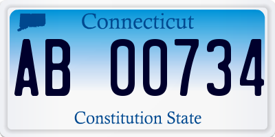 CT license plate AB00734