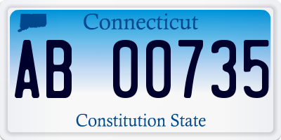 CT license plate AB00735