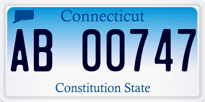 CT license plate AB00747