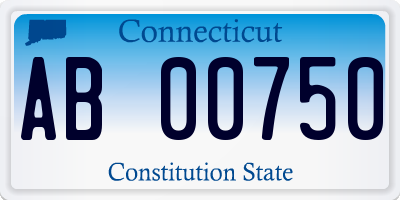 CT license plate AB00750