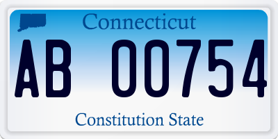 CT license plate AB00754